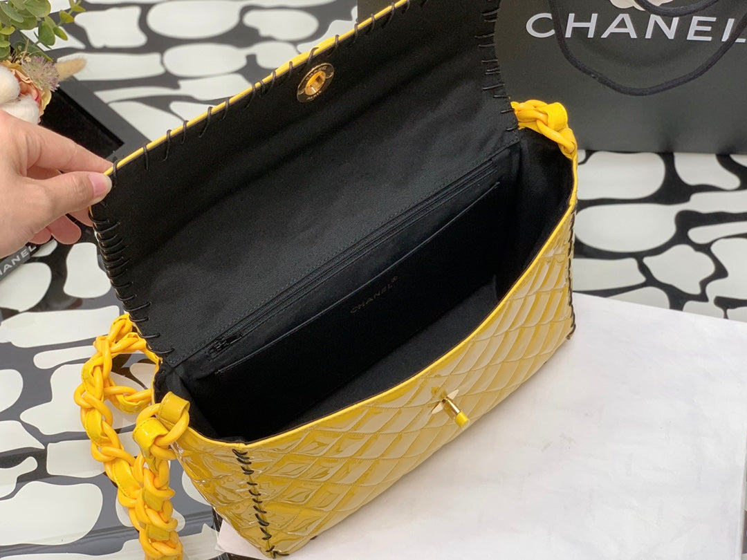 CHLVinyl Classic Yellow 29cm 11.5in Shoulder Bag