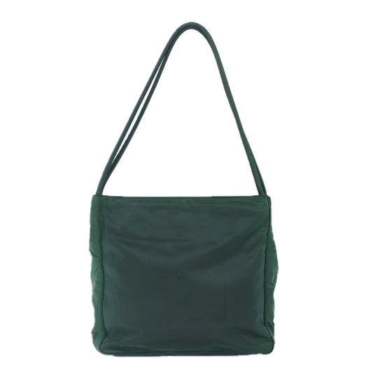 Prada Tote Bag Auth Nylon Green Silver