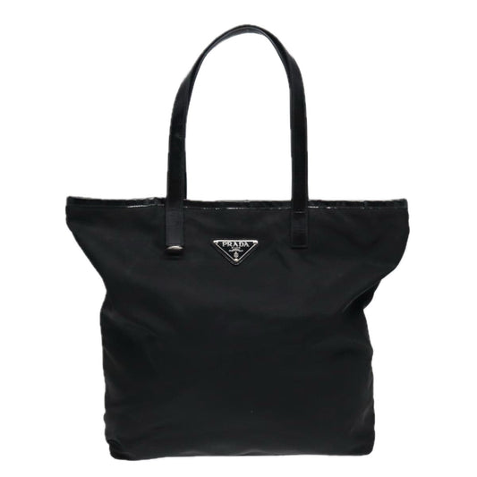 Prada Tote Bag Auth Nylon Black Silver