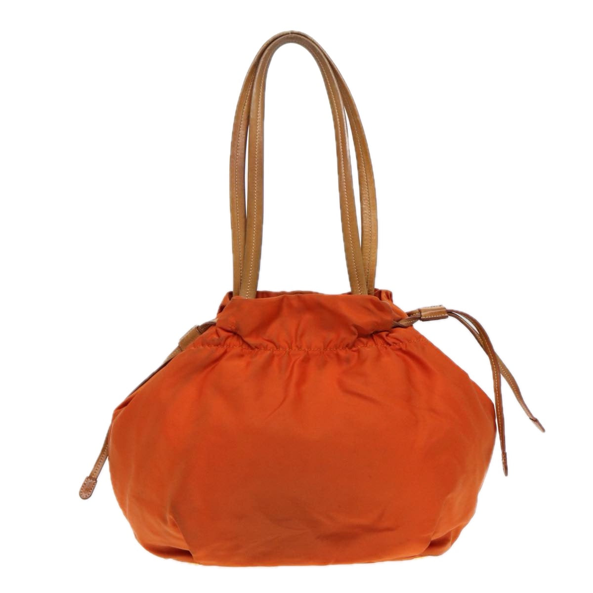 Prada Shoulder Bag Auth Nylon Gold Orange