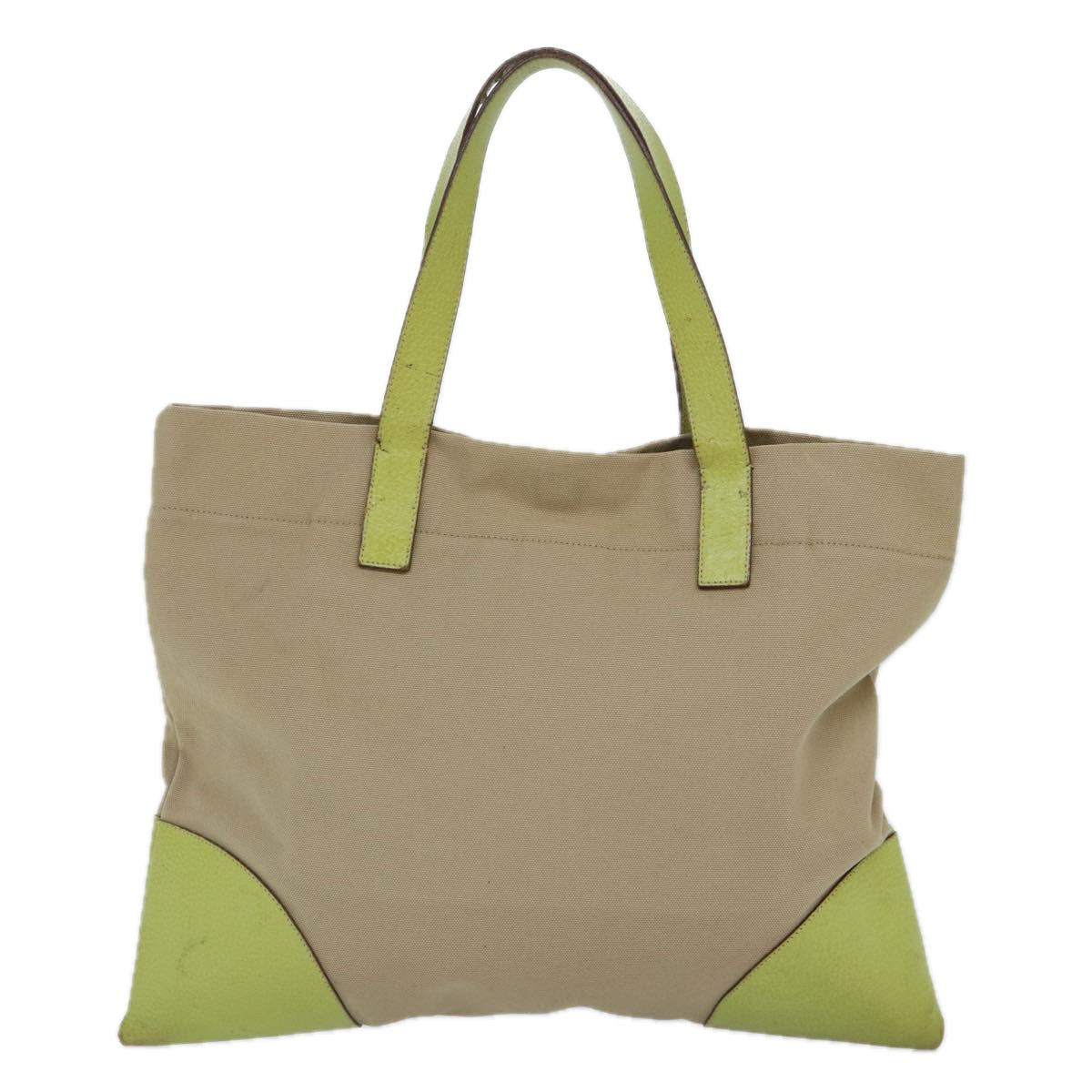 Prada Tote Bag Auth Canvas Beige Silver