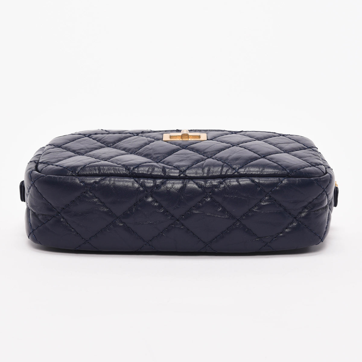 Chanel Navy Aged Quilted Calfskin Mini Reissue Camera Case Bag