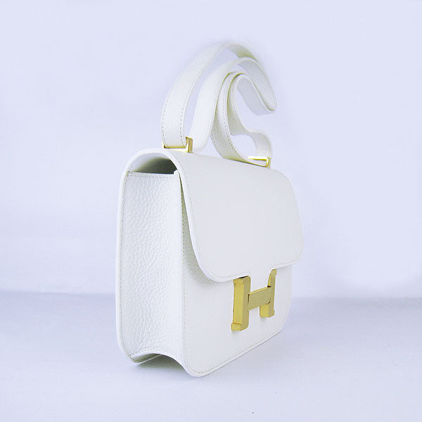 Hermes Luxury Constance Cowskin Bag H Golden Leather Beige Travel Bag