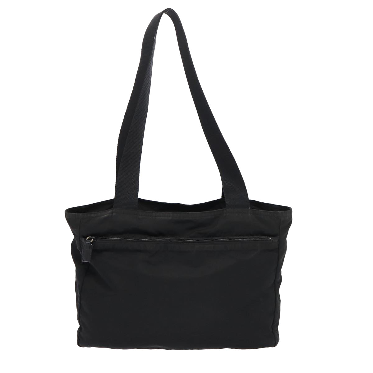 Prada Tote Bag Auth Nylon Black Silver Silver Auth 87013