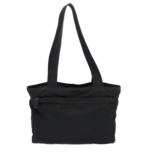 Prada Tote Bag Auth Nylon Black Silver Silver Auth 87013