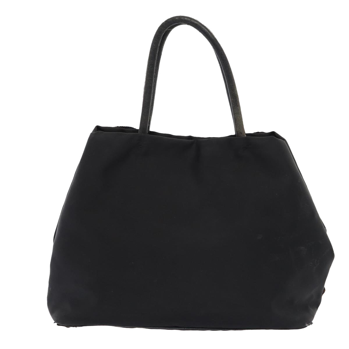 Prada Shoulder Bag Auth Nylon Black Gold Gold Auth 87028