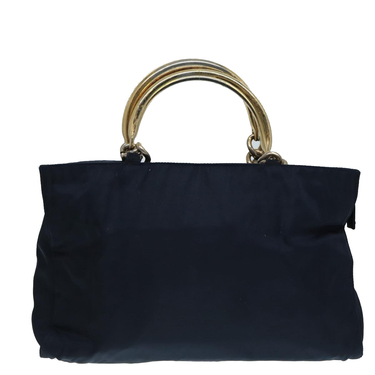 Prada Hand Bag Auth Nylon Navy Travel Bag