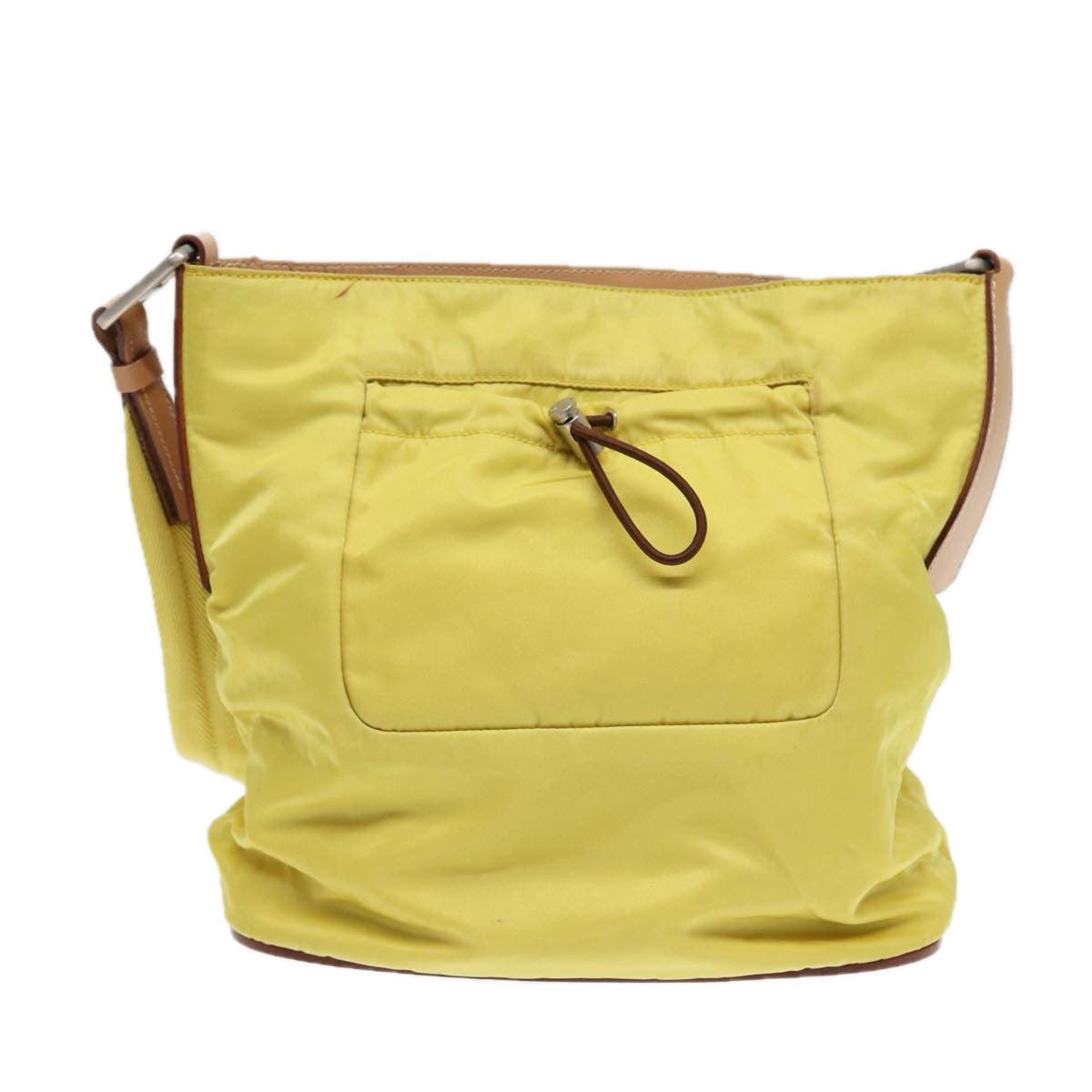 Prada Shoulder Bag Auth Nylon Yellow