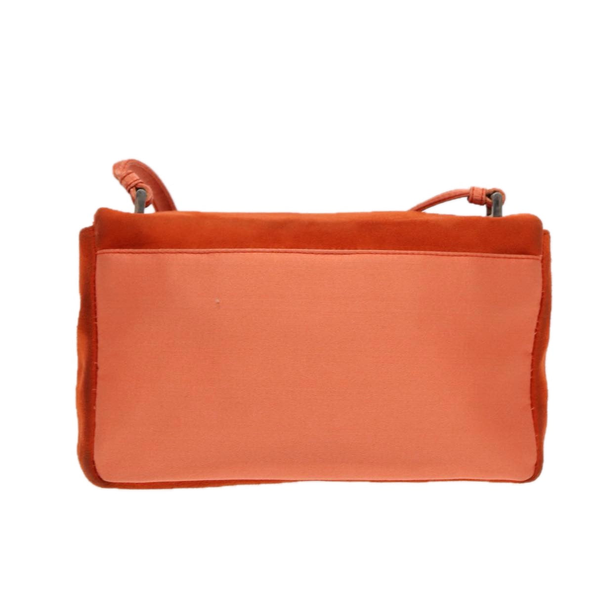 Prada Shoulder Bag Auth Suede Silver Orange