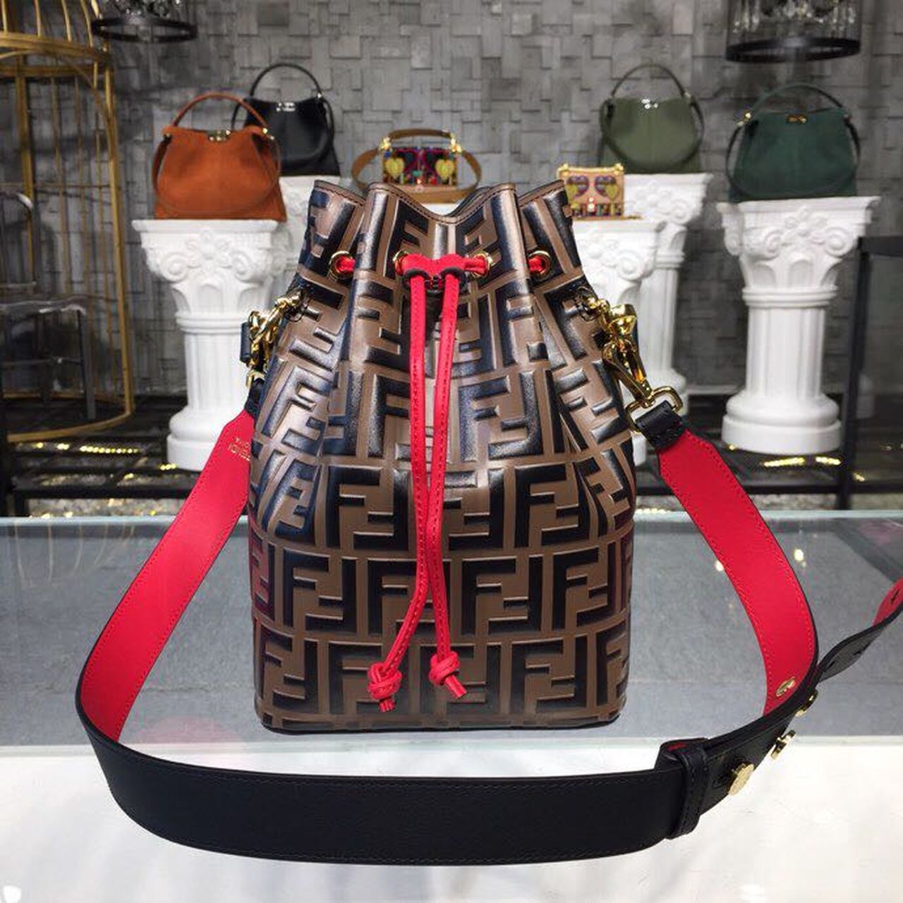 Fendi Top QualityTop Quality Mon Tresor Brown Bucket FF Crossbody Bag Ff 8Bt298A6Aef13Vj