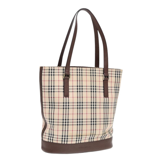 Burberry Luxury Nova Check Tote Bag Auth Canvas Brown Beige