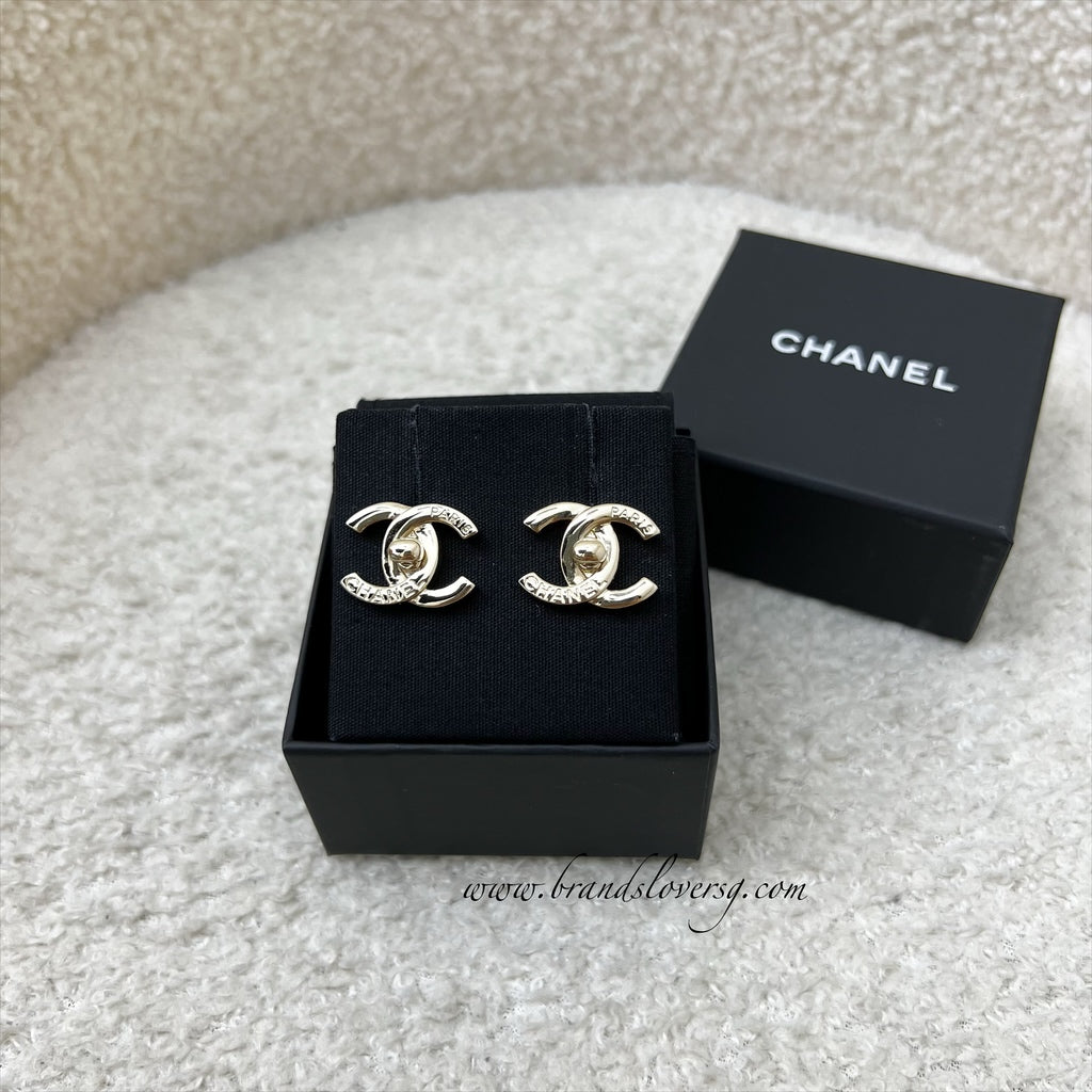 Chanel CC Turnlock Earrings in LGHW (Model: ) Jewelry
