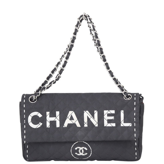 Chanel Textile Bag Quilted Logo Handbag