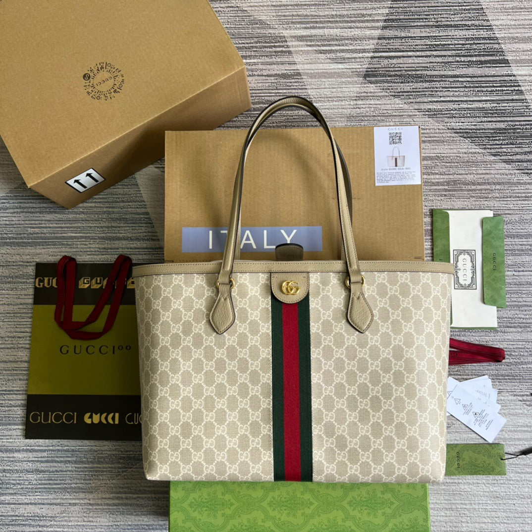 gg Ophidia gg , ’s Beige Medium Tote Bag