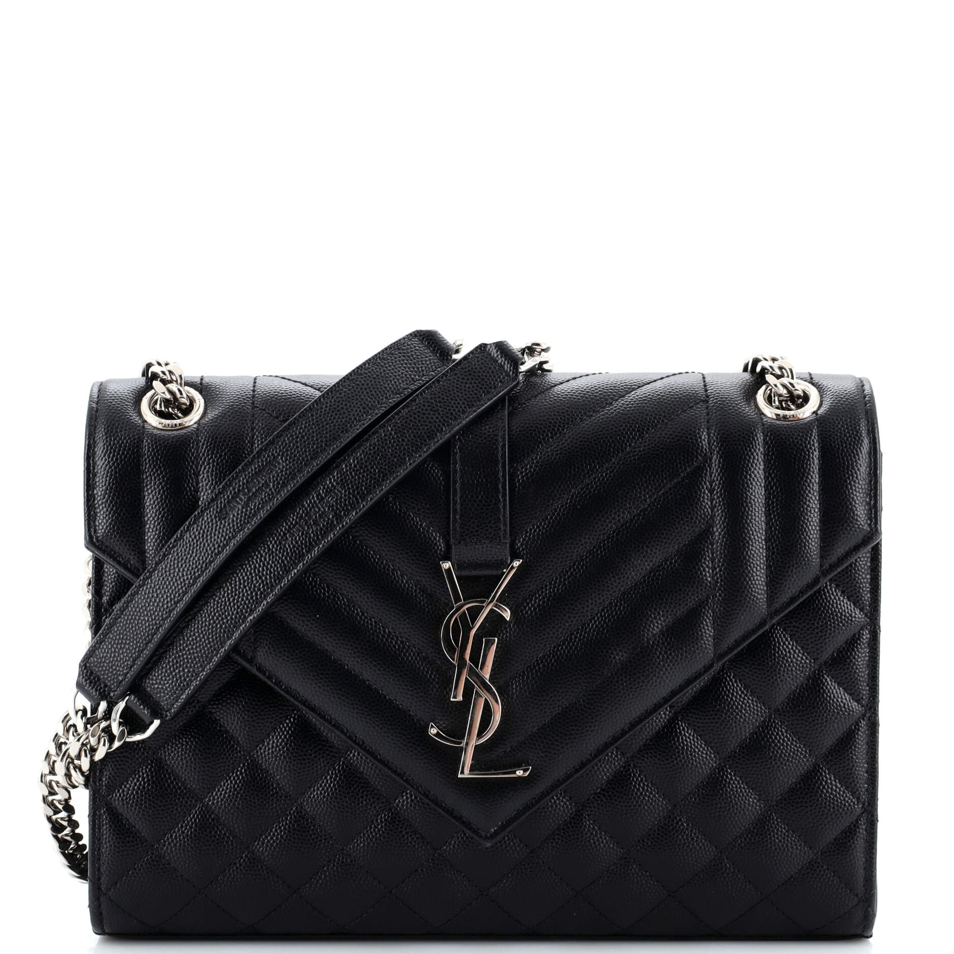 YSL Saint Laurent Luxury Trending Classic Envelope Satchel Mixed Leather Monogram Matelasse Satchel Bag Leather Med