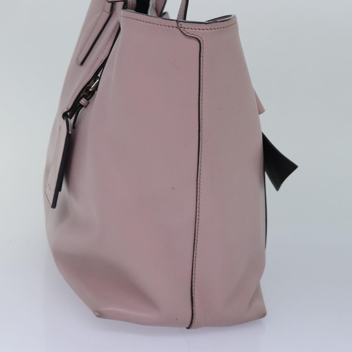 Prada Tote Bag Auth Leather Pink Silver