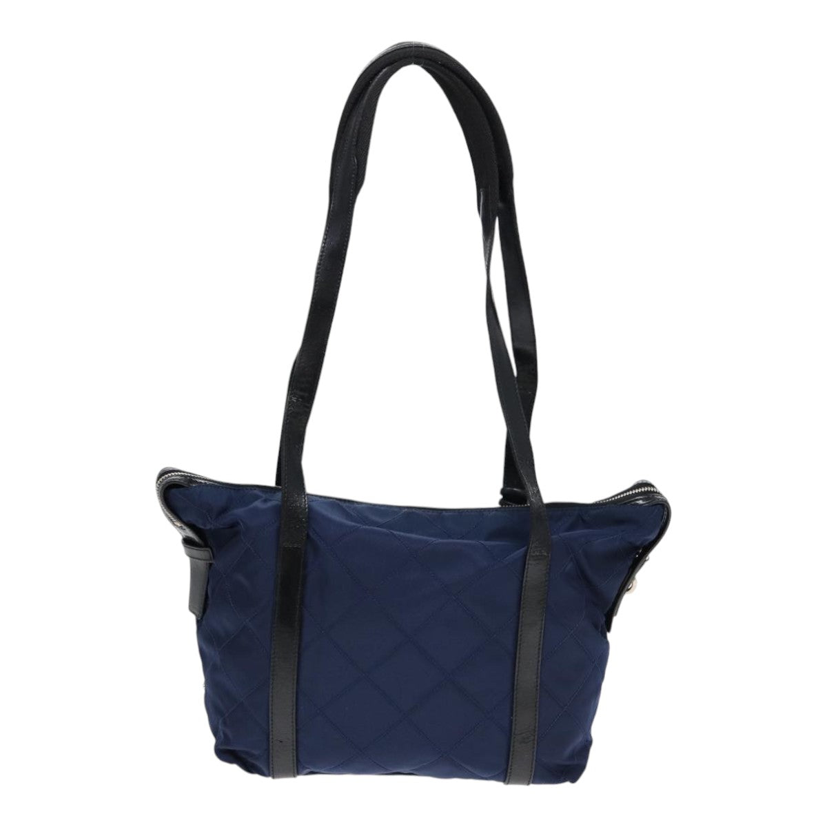 Prada Shoulder Bag Auth Nylon Silver Navy