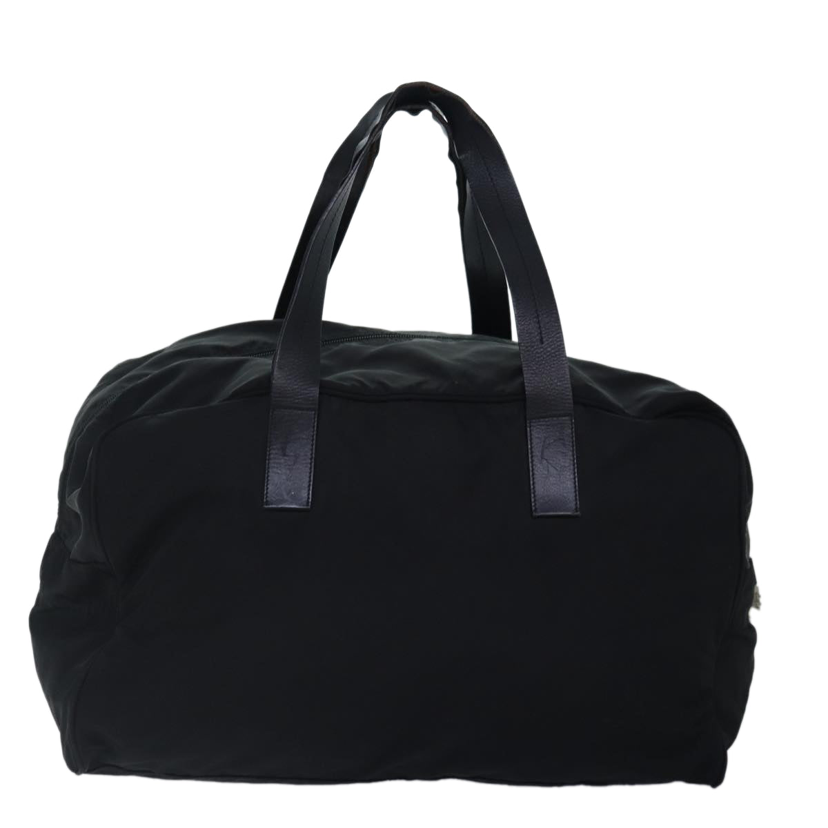 Prada Boston Bag Auth Nylon Black Silver Travel Bag Silver Auth 88528