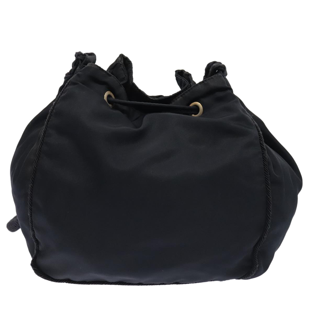 Prada Shoulder Bag Auth Nylon Gold Navy