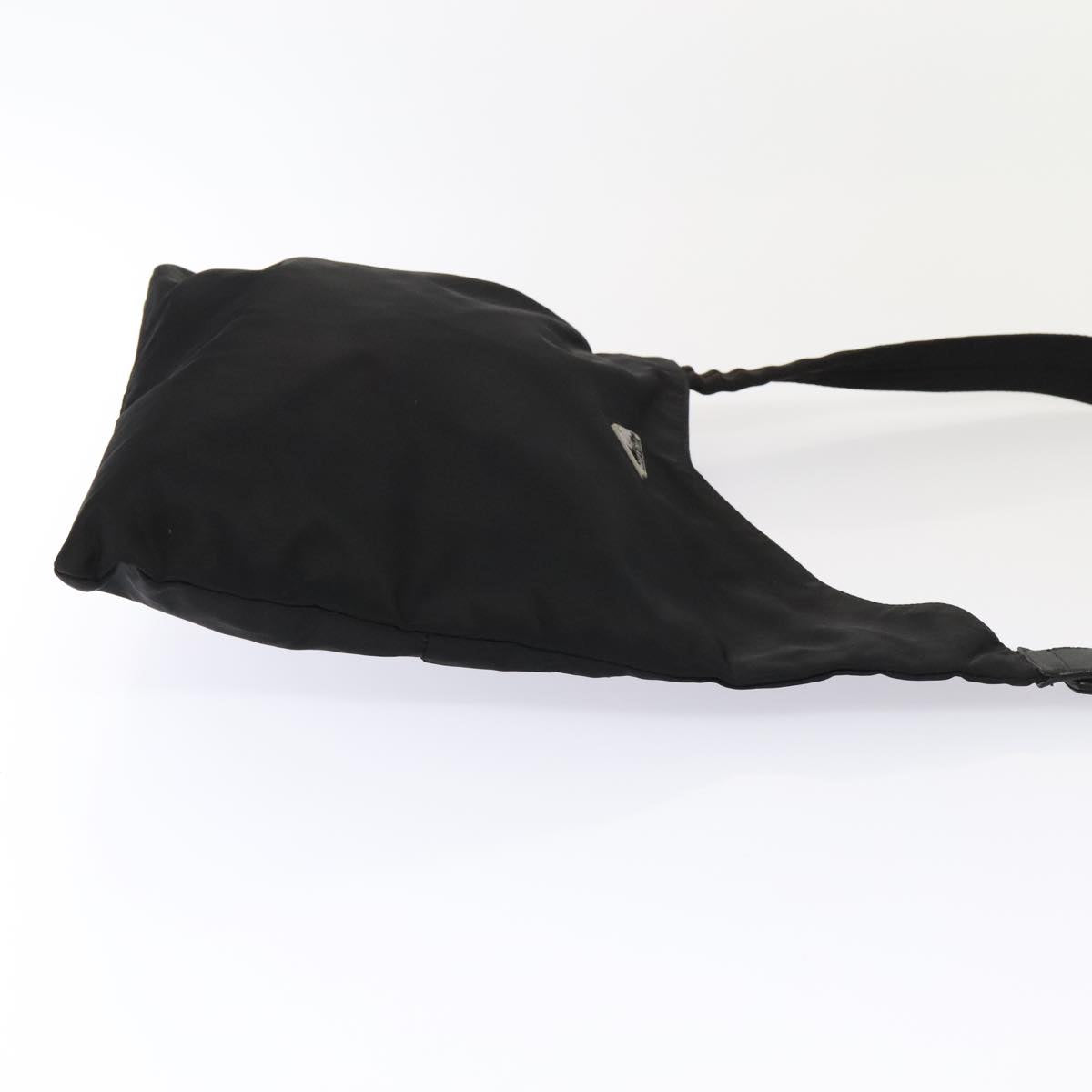 Prada Shoulder Bag Auth Nylon Black Silver Silver Auth 88571