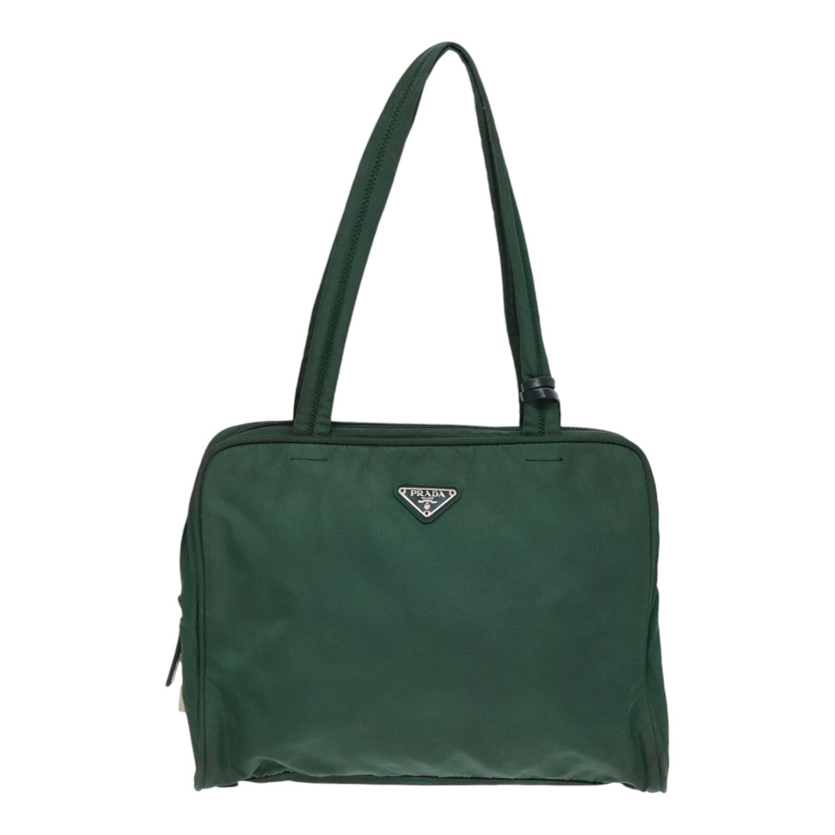 Prada Tote Bag Khaki Auth Nylon Silver Silver Auth 88613