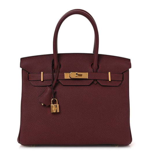 Hermes Togo Birkin Rouge Handbag Travel Bag
