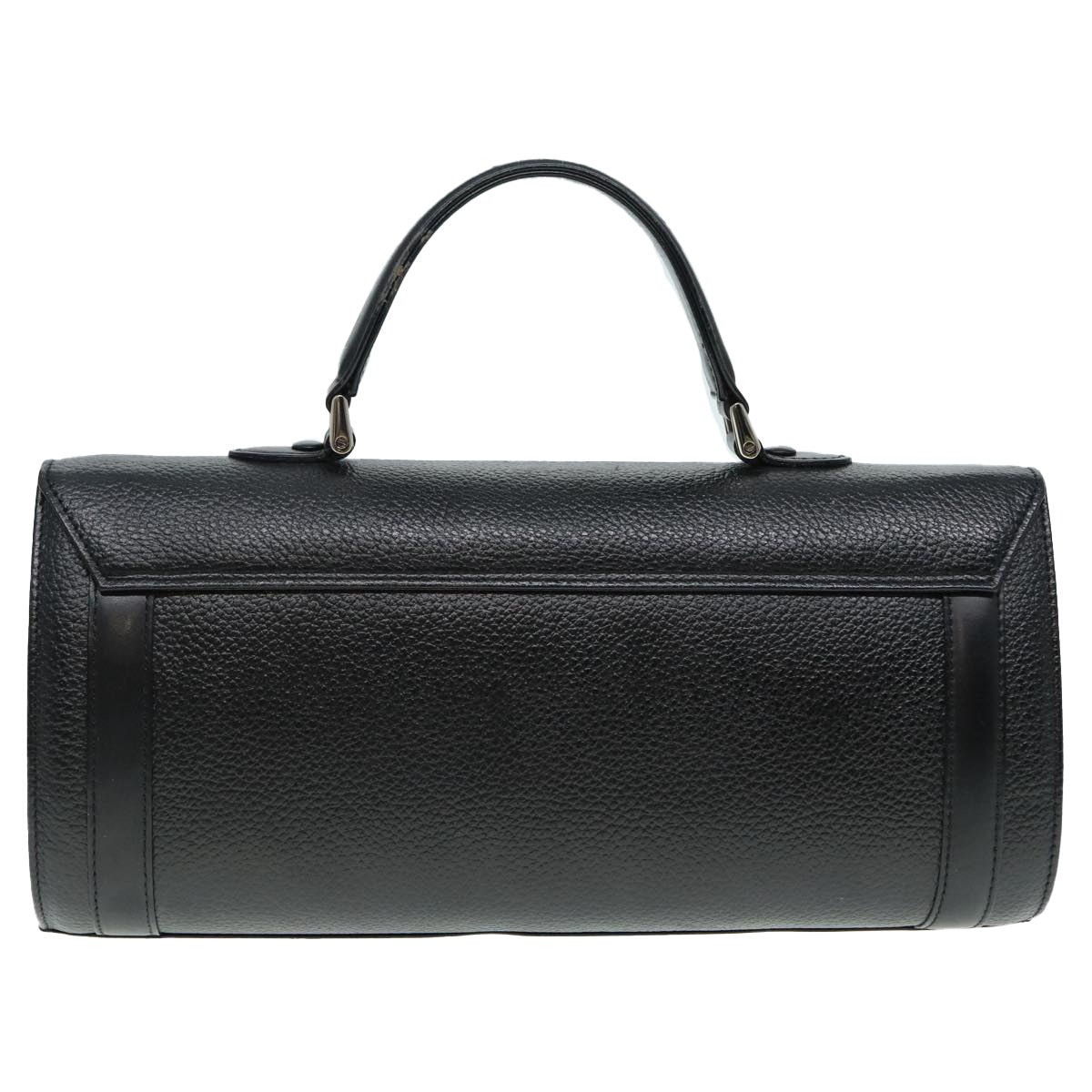Burberry Luxury ss Hand Bag Auth Leather Black Silver Travel Bag
