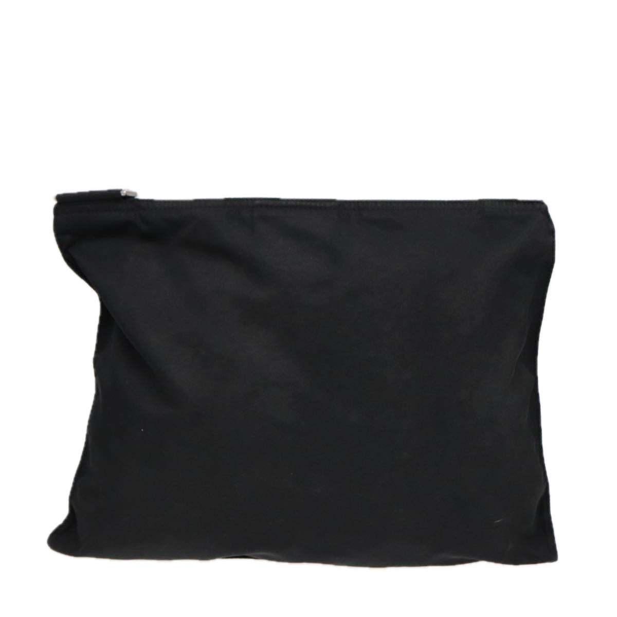 Prada Shoulder Bag Auth Nylon Black Silver Silver Auth 89130