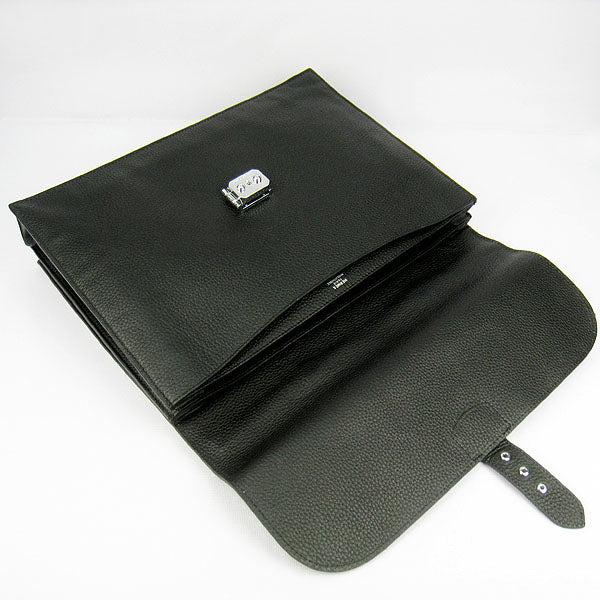 Hermes Luxury Briefcases Briefcase Handbag Black Travel Bag