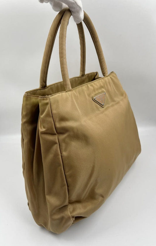 Prada Tote Nylon Beige Tote Bag