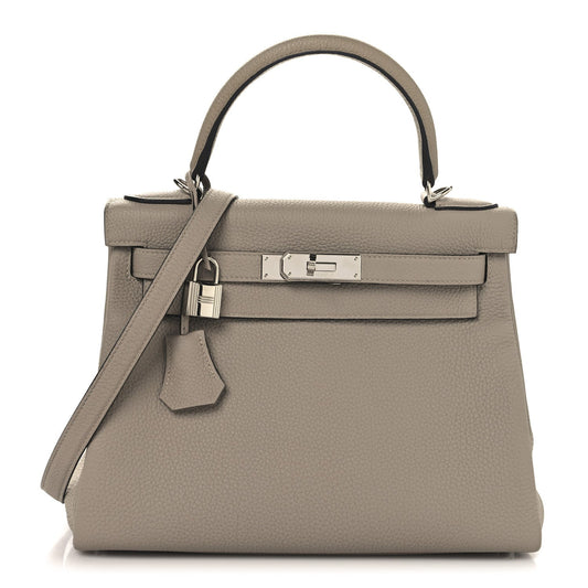 Hermes Togo Kelly Retourne Gris Tourterelle Handbag Travel Bag