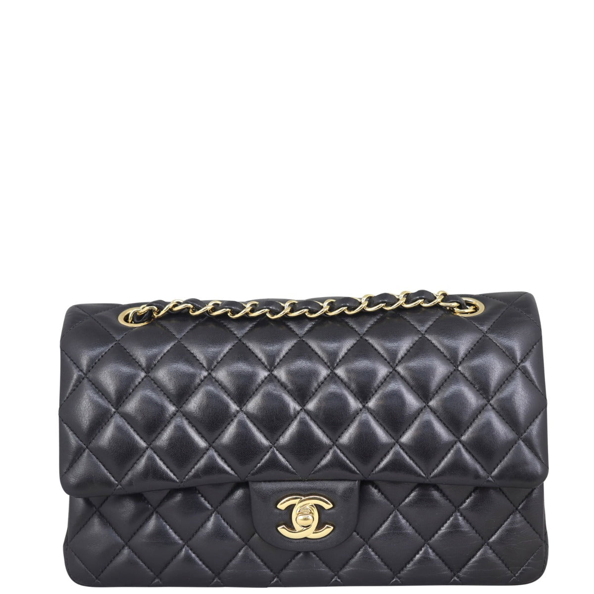 Chanel Classic Double Hardware 19 Series Handbag Gold Medium