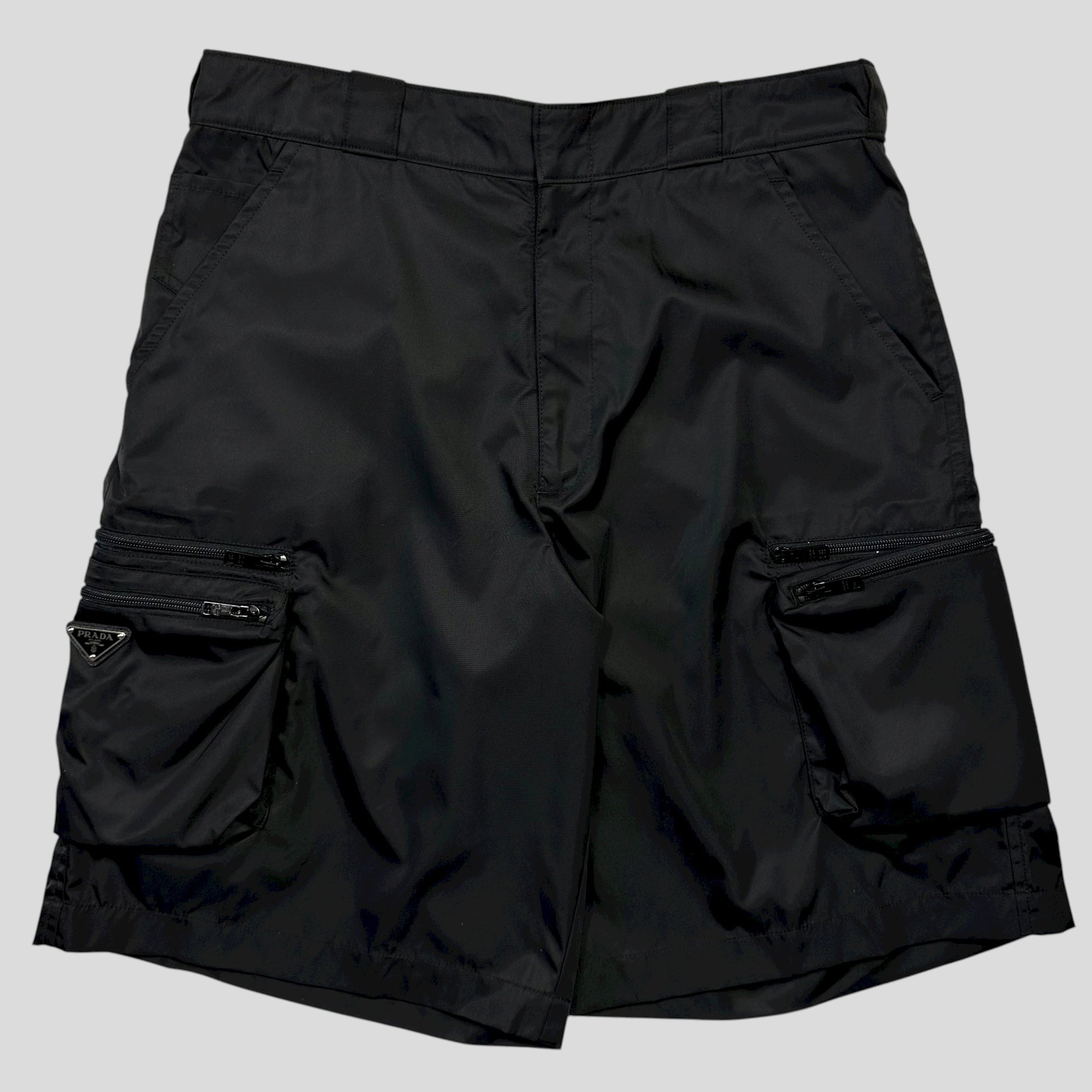Prada Handbag Re- Plue Bermuda Cargo Shorts - L Nylon Logo
