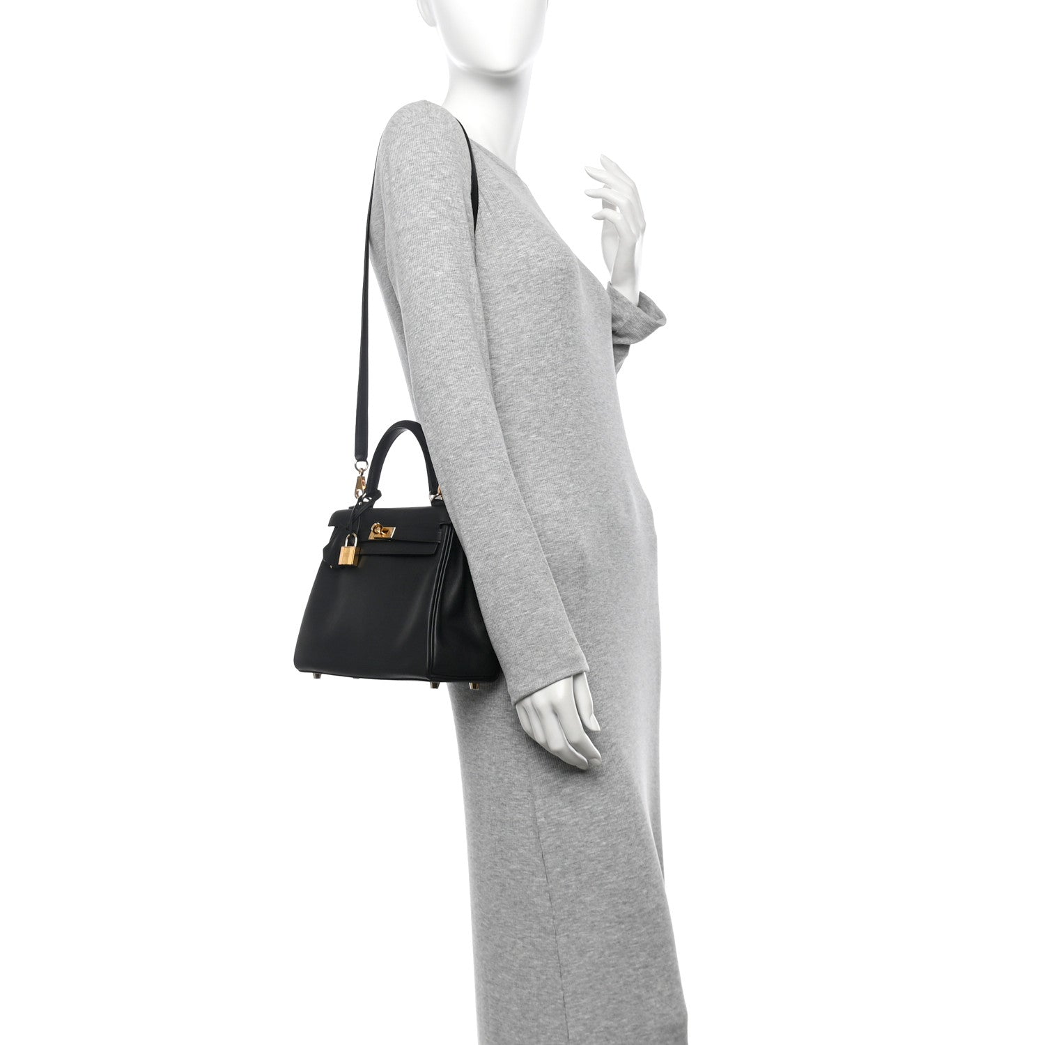 Hermes Swift Kelly Retourne Handbag Black Travel Bag