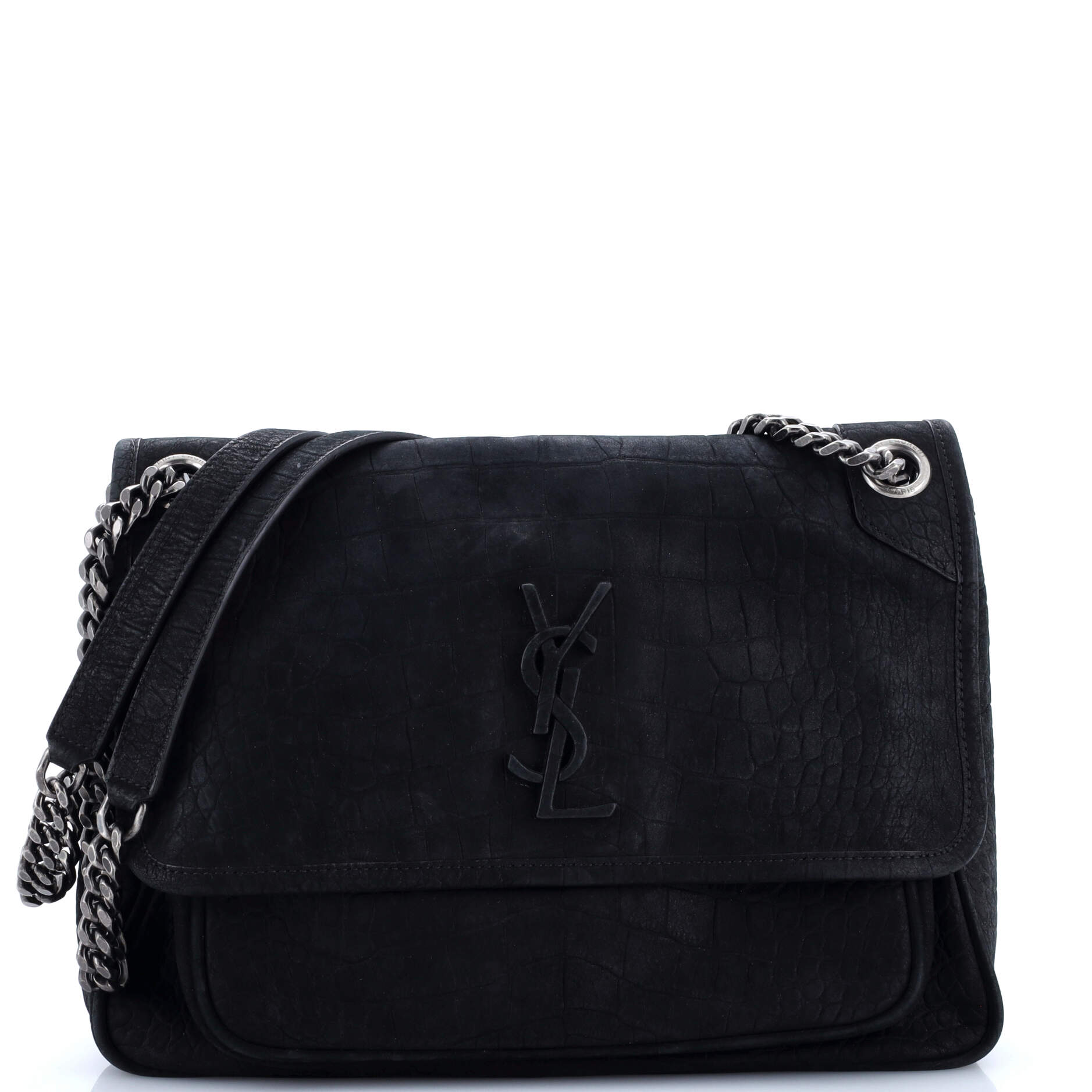 YSL Saint Laurent Luxury Trending Niki Bag Crocodile Nubuck Medium Chain Embossed Travel Bag