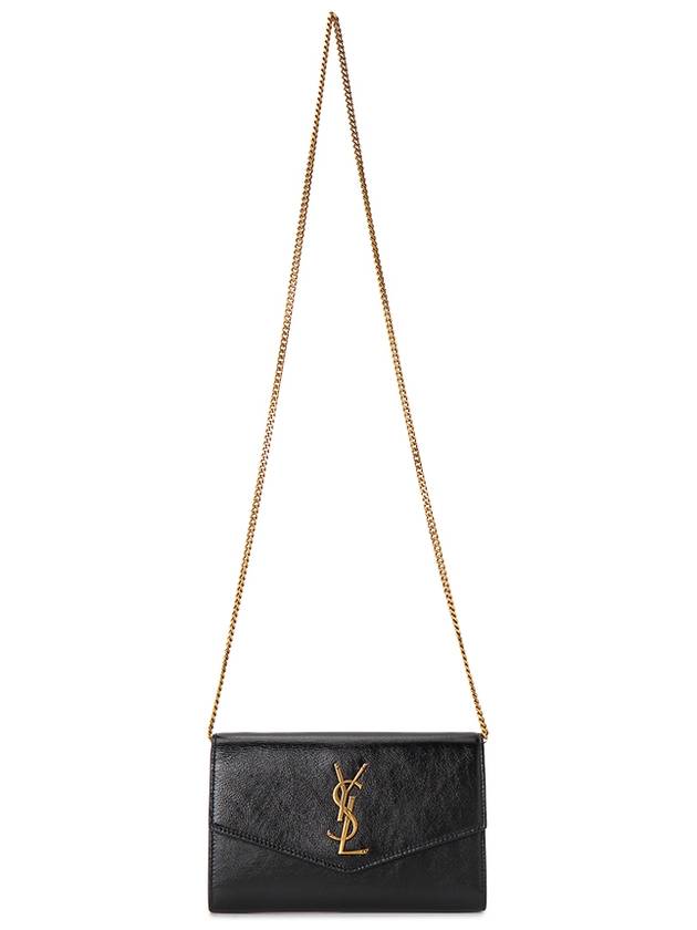YSL Saint Laurent Saint Laurent Trending Uptown Shiny Grained Wallet Leather Black Backpack