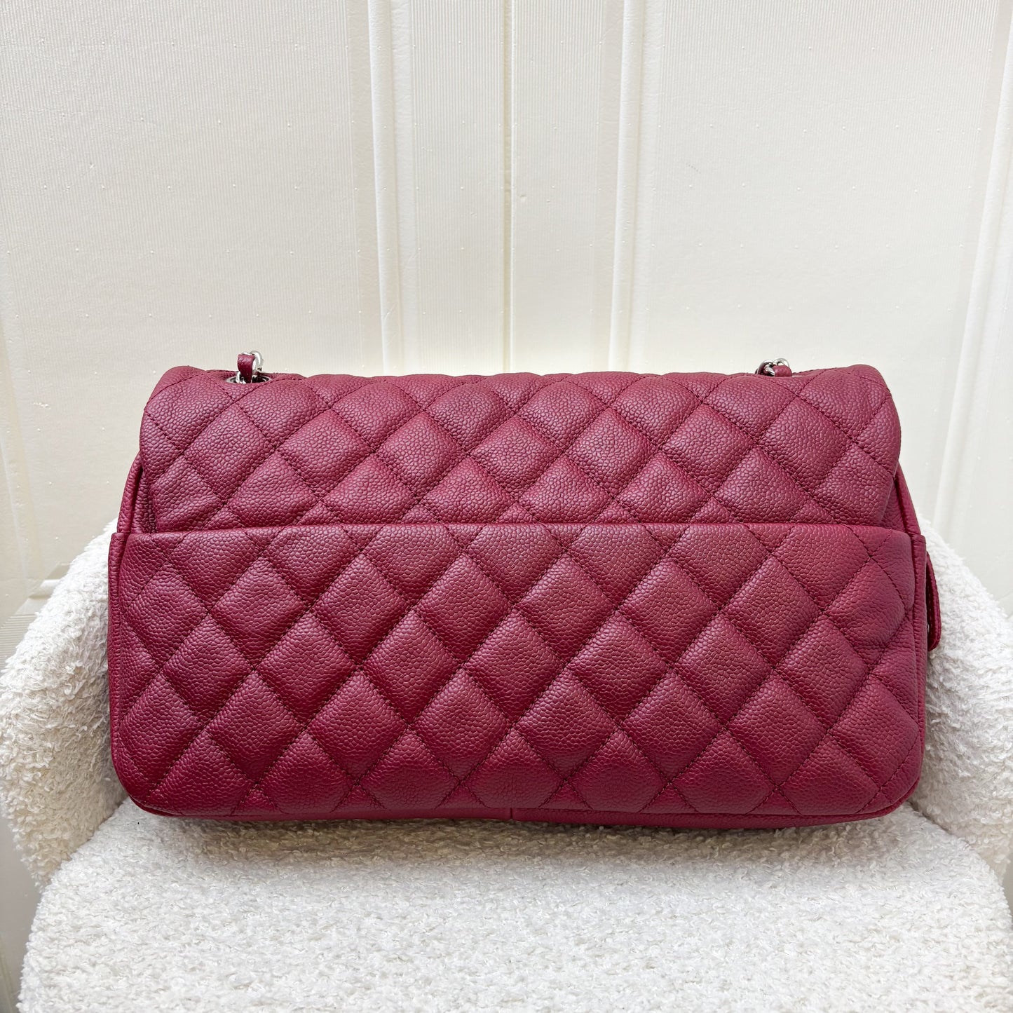 Chanel Easy Caviar Jumbo Flap Bag in Dark Red Caviar and SHW (Model: )