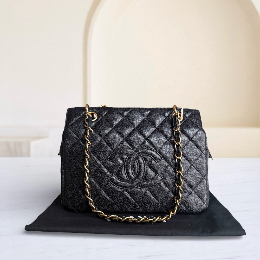 Chanel Petite Timeless Tote - Caviar Grained Calfskin Quilted Tote Bag 13 14
