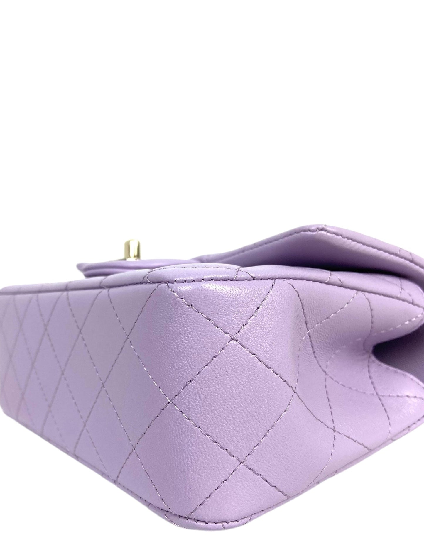 Chanel '24 Light Purple Lambskin Rectangular Mini Flap w/ Handle Bag