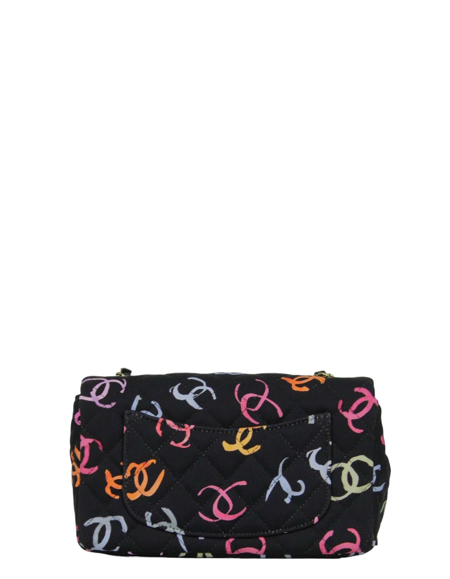 Chanel 2024 Navy CC Logo Printed Rectangular Mini Flap Bag