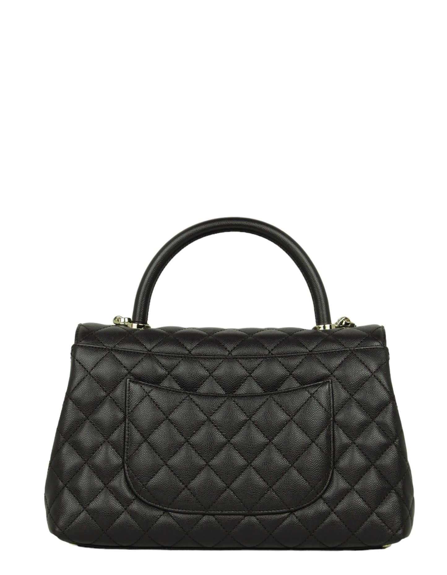 2024 Brown Caviar Small Coco Handle Flap Bag Signature