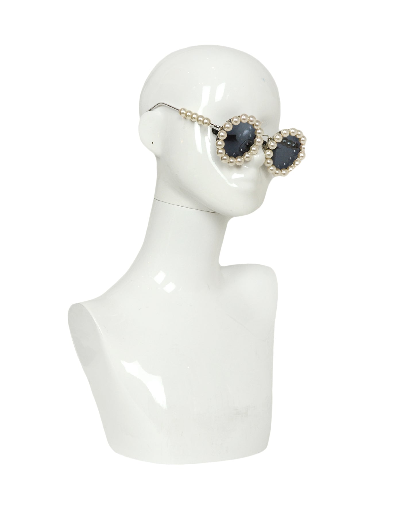 Chanel ' Runway Round Pearl Framed Sunglasses
