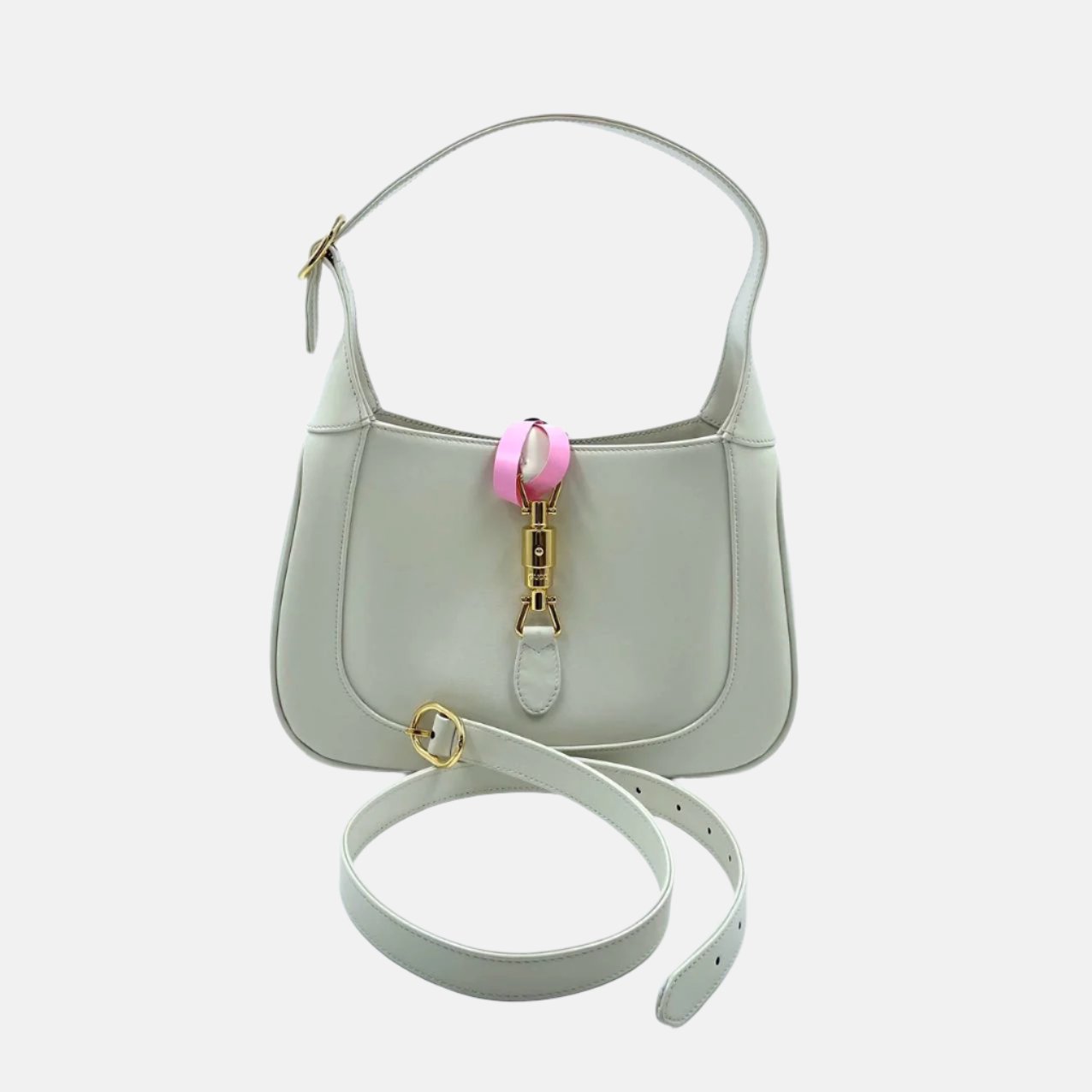 Gucci Jackie Adjustable Strap Size Leather White Small Travel Bag Small 3