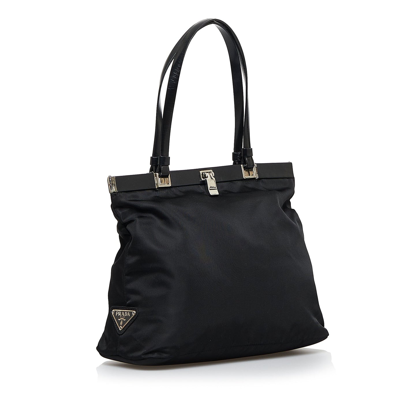 Prada Tessuto Handbag Canvas Nylon Black Travel Bag