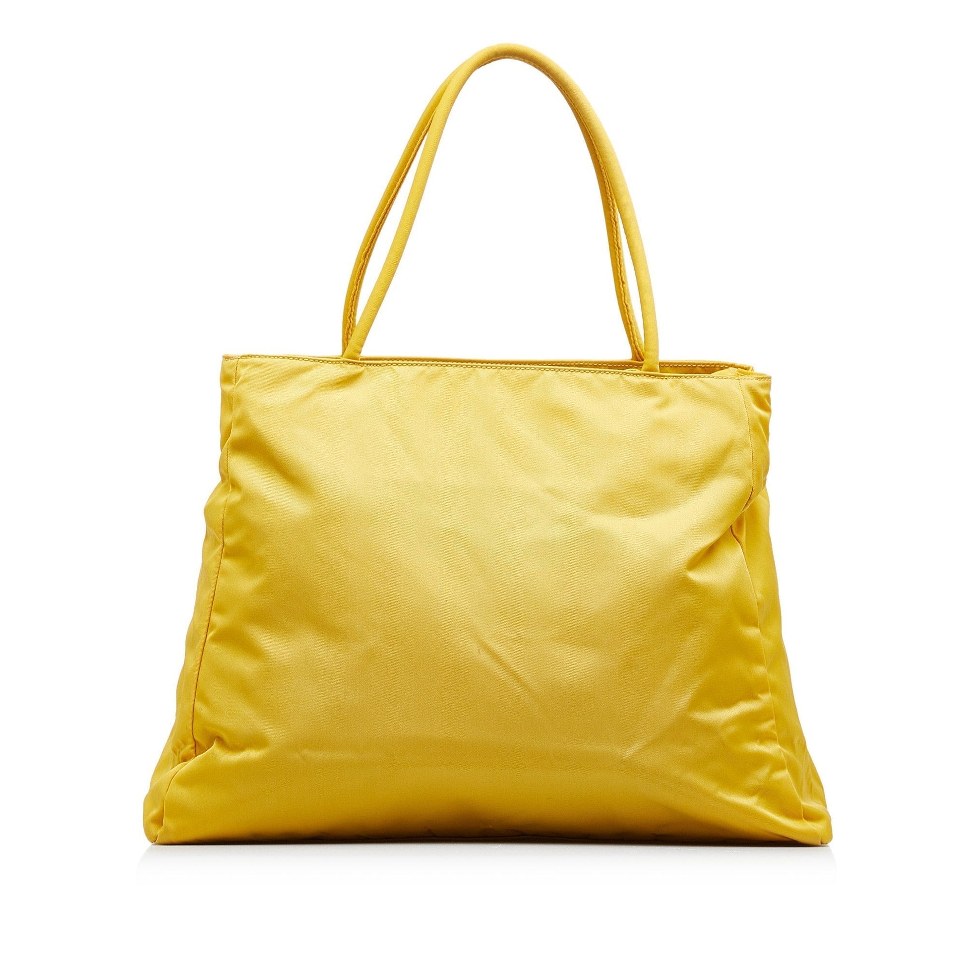 Prada Tessuto Tote Canvas Nylon Yellow Tote Bag