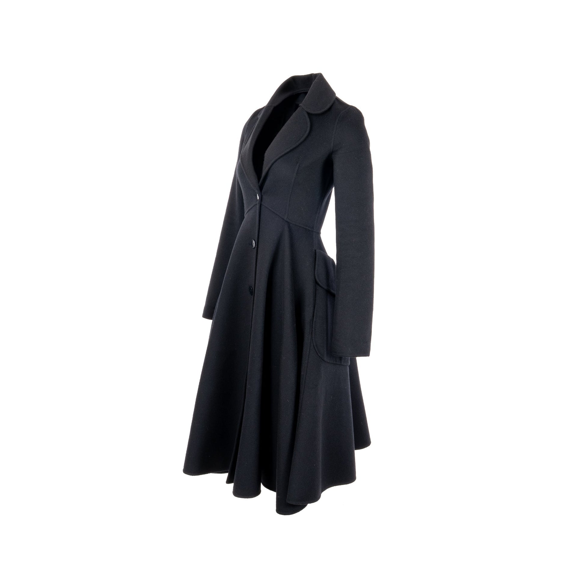 Dior Size Long Coat Wool Handbag Black Travel Bag