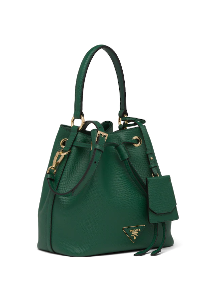 Prada Prada Saffiano Leather Bucket Bag Green