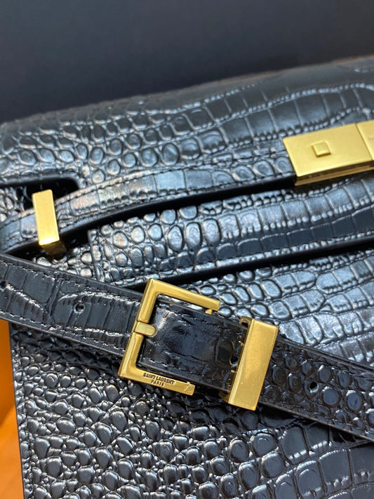 YSL Saint Laurent Manhattan 11in 29cm Black Shoulder Bag Ysl 579271Dnd0J1000
