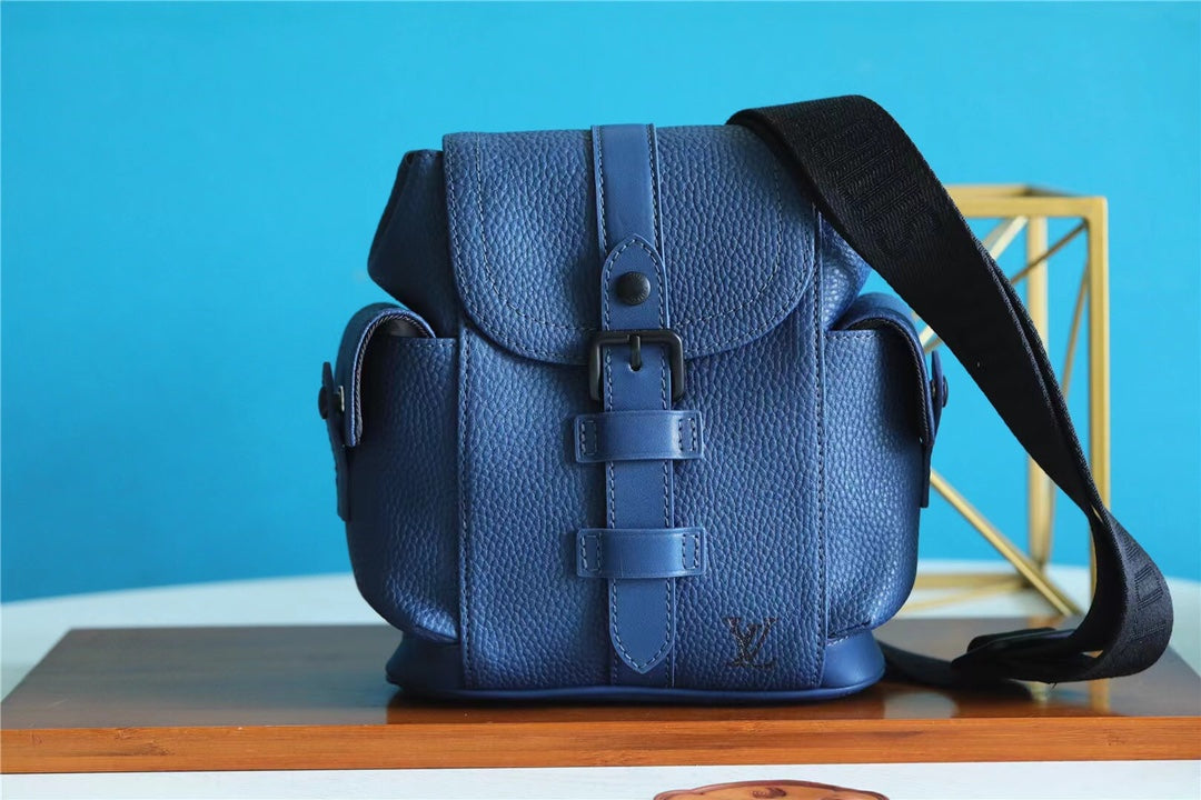 Top Quality Christopher Xs Taurillon For Men Blue Crossbody Bag