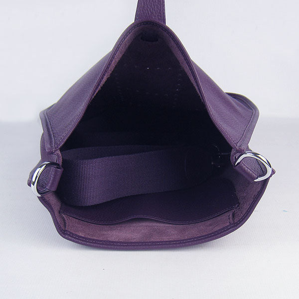 Hermes Luxury Evelyne I Handbag Purple Silver Travel Bag